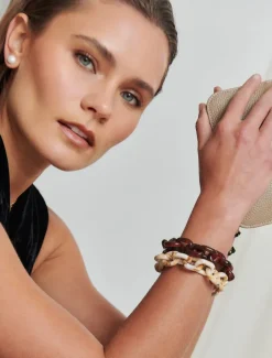 Bangles And Bracelets*Zjoosh Acrylic Link Bracelet Light Tortoise