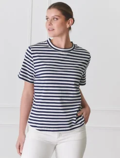 Shirts And Tops*Zjoosh Alice Striped Tee Navy