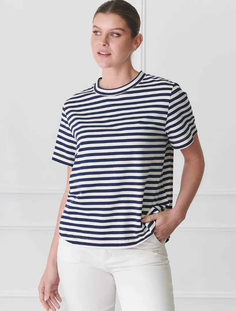 Shirts And Tops*Zjoosh Alice Striped Tee Navy