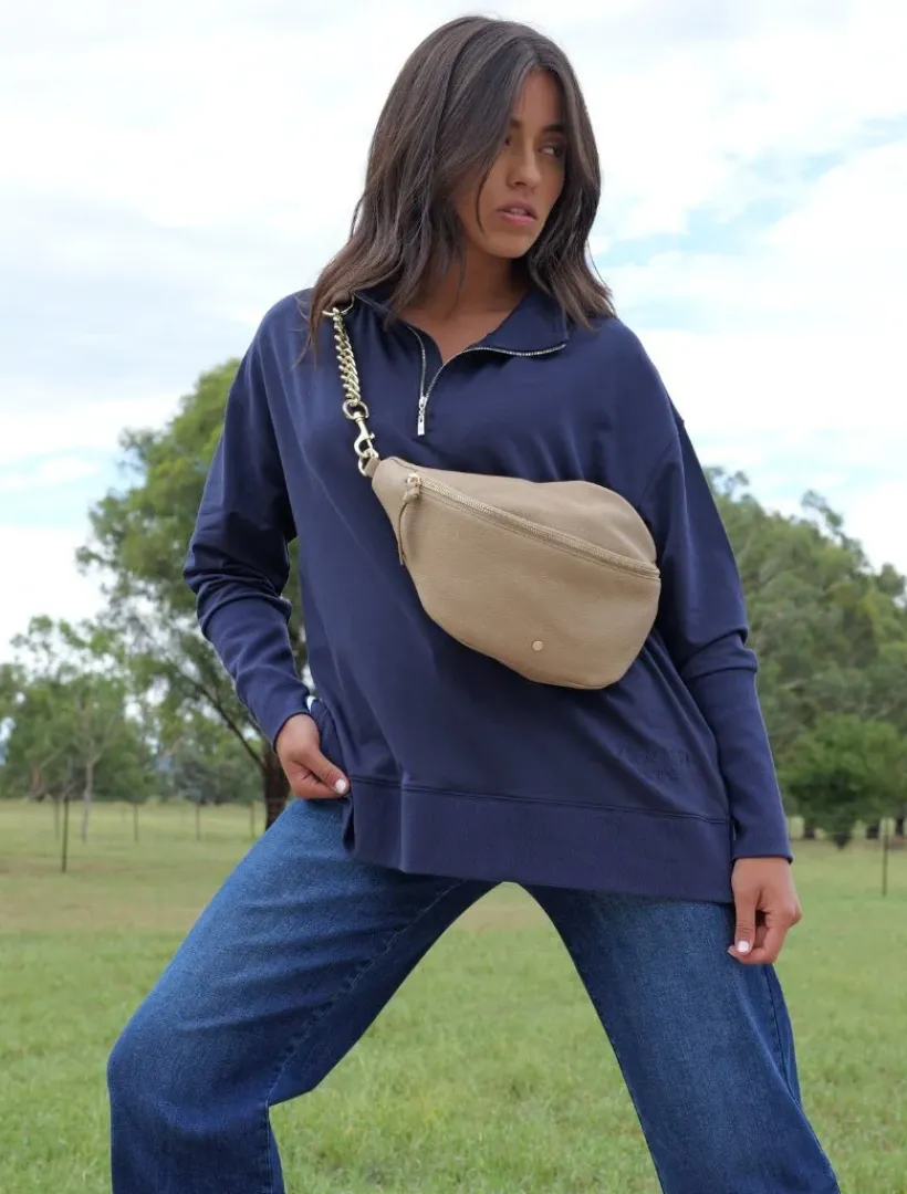 Loungewear|Knits And Jumpers*Zjoosh Alysha Zip Through Sweatshirt Navy