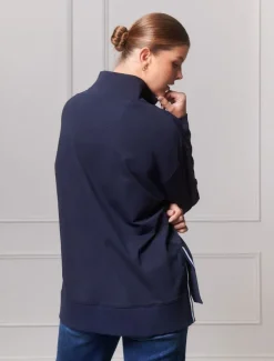 Loungewear|Knits And Jumpers*Zjoosh Alysha Zip Through Sweatshirt Navy