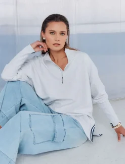 Loungewear|Knits And Jumpers*Zjoosh Alysha Zip Through Sweatshirt Grey
