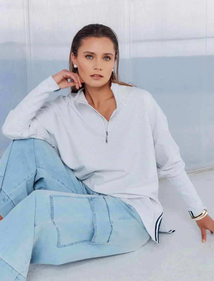 Loungewear|Knits And Jumpers*Zjoosh Alysha Zip Through Sweatshirt Grey