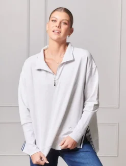 Loungewear|Knits And Jumpers*Zjoosh Alysha Zip Through Sweatshirt Grey