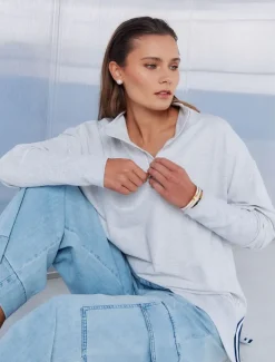 Loungewear|Knits And Jumpers*Zjoosh Alysha Zip Through Sweatshirt Grey