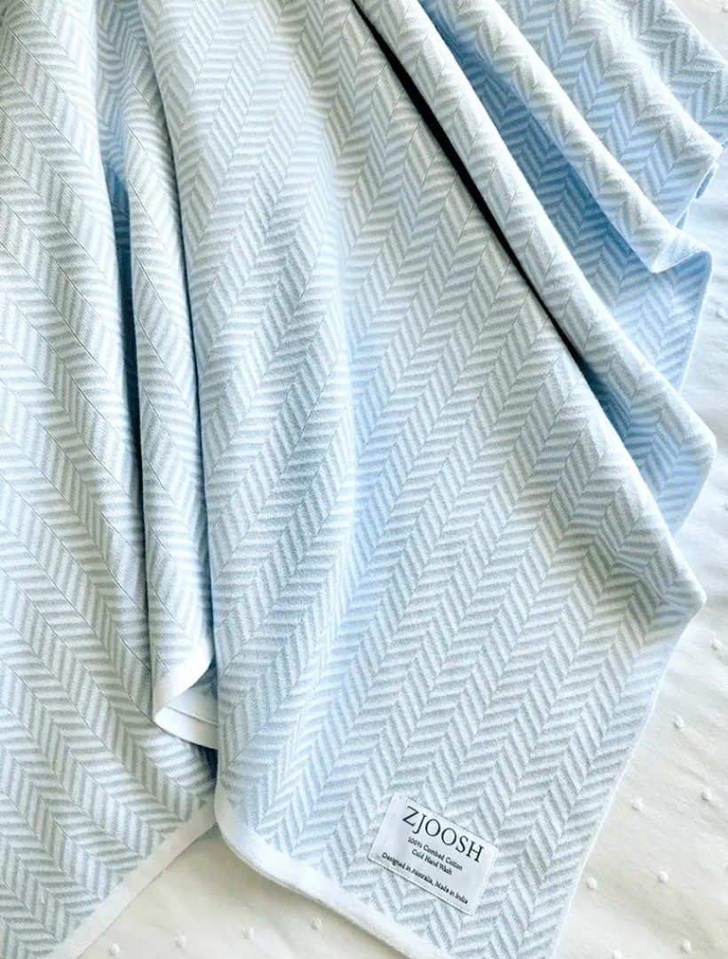 Blankets And Throws*Zjoosh Astor Knit Blanket Duck Egg Blue DuckEggBlue