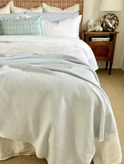 Blankets And Throws*Zjoosh Astor Knit Blanket Duck Egg Blue DuckEggBlue