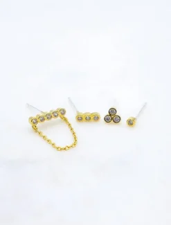 Earrings|Gold Jewellery*Zjoosh Bezel Earscape Collection Gold