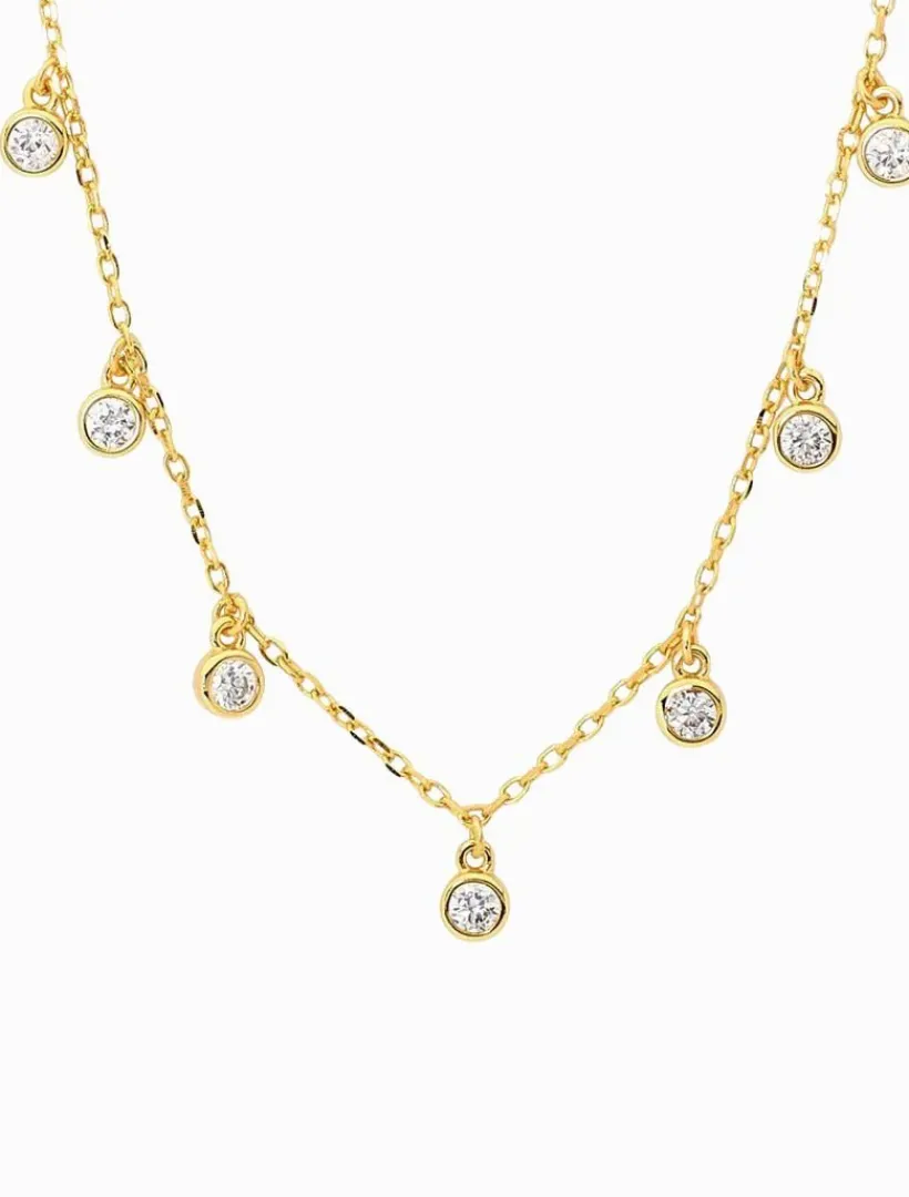 Necklaces|Gold Jewellery*Ellani Bezel Set Cubic Zirconia Necklace Gold