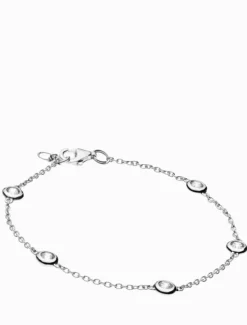Bangles And Bracelets|Silver Jewellery*Sybella Bezel Set Cubic Zirconia Chain Bracelet Rhodium