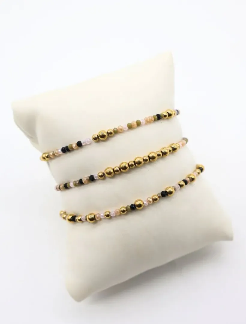 Bangles And Bracelets*Zjoosh Black and Gold Bracelet Set