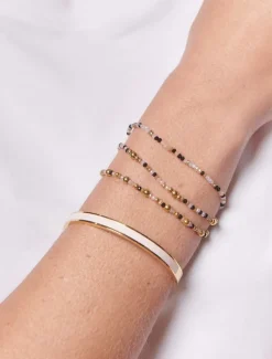 Bangles And Bracelets*Zjoosh Black and Gold Bracelet Set