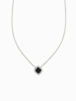 Necklaces|Silver Jewellery*Zjoosh Black Clover Pendant Necklace Silver