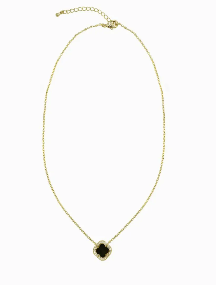 Necklaces|Gold Jewellery*Zjoosh Black Clover Pendant Necklace Gold