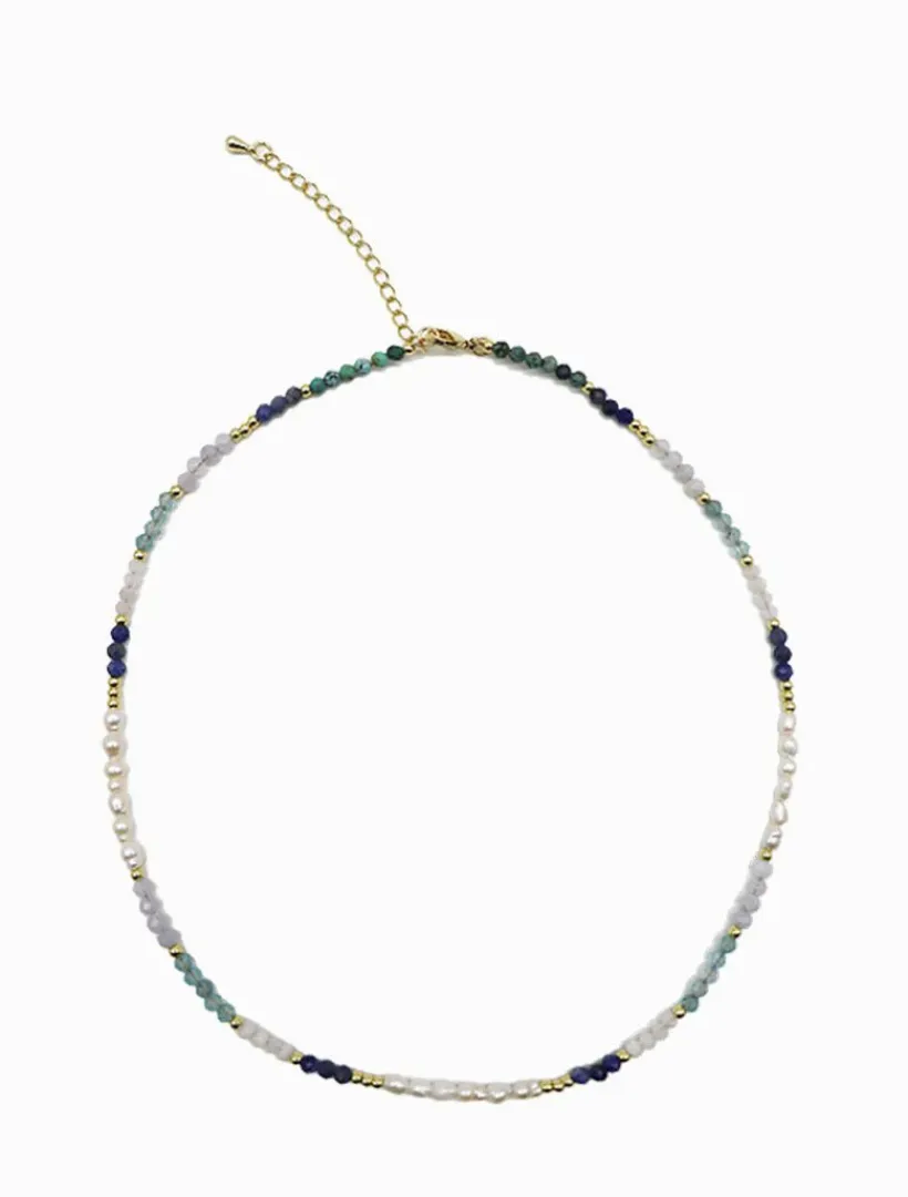 Pearl Jewellery|Necklaces*Zjoosh Blue Stone and Pearl Necklace