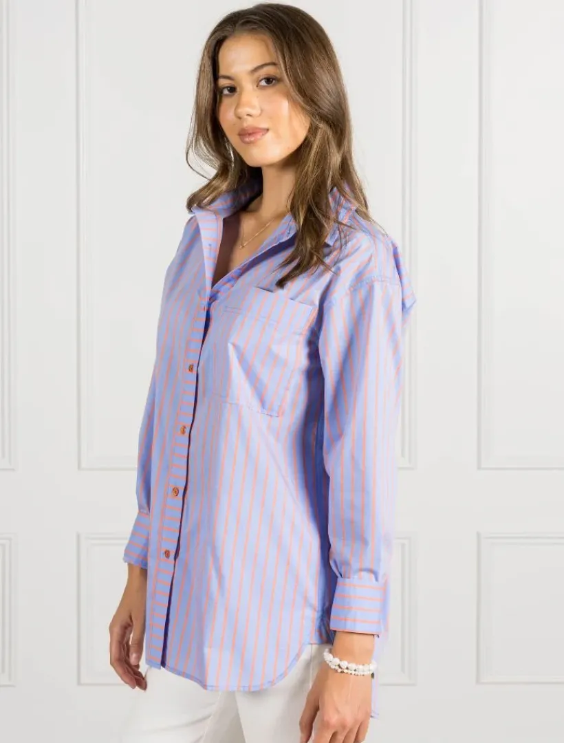Shirts And Tops*Zjoosh Blue Tangelo Stripe Shirt - FINAL SALE