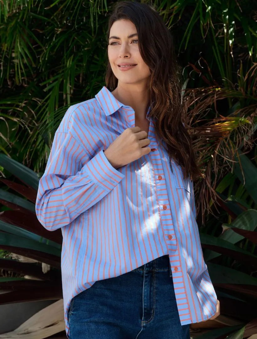 Shirts And Tops*Zjoosh Blue Tangelo Stripe Shirt - FINAL SALE