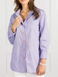 Shirts And Tops*Zjoosh Blue Tangelo Stripe Shirt - FINAL SALE