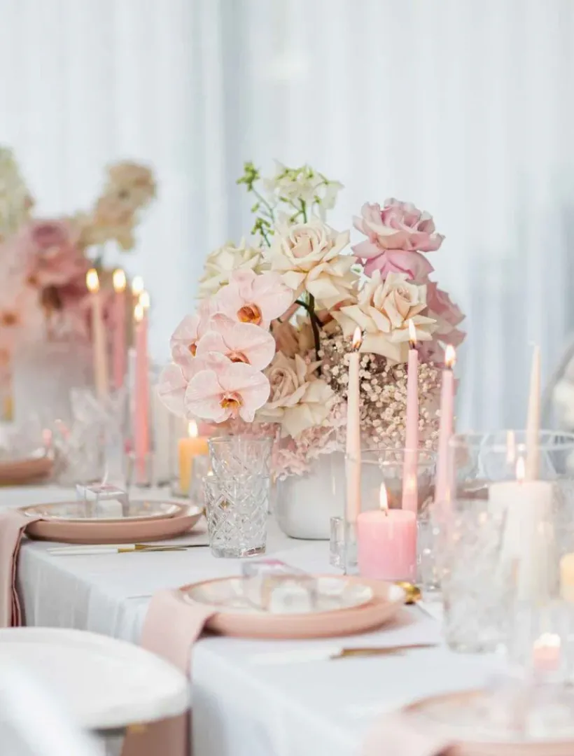 Unscented Candles*3rd Party Other Blush Pink 30cm Dinner Candle (Pack of 4)