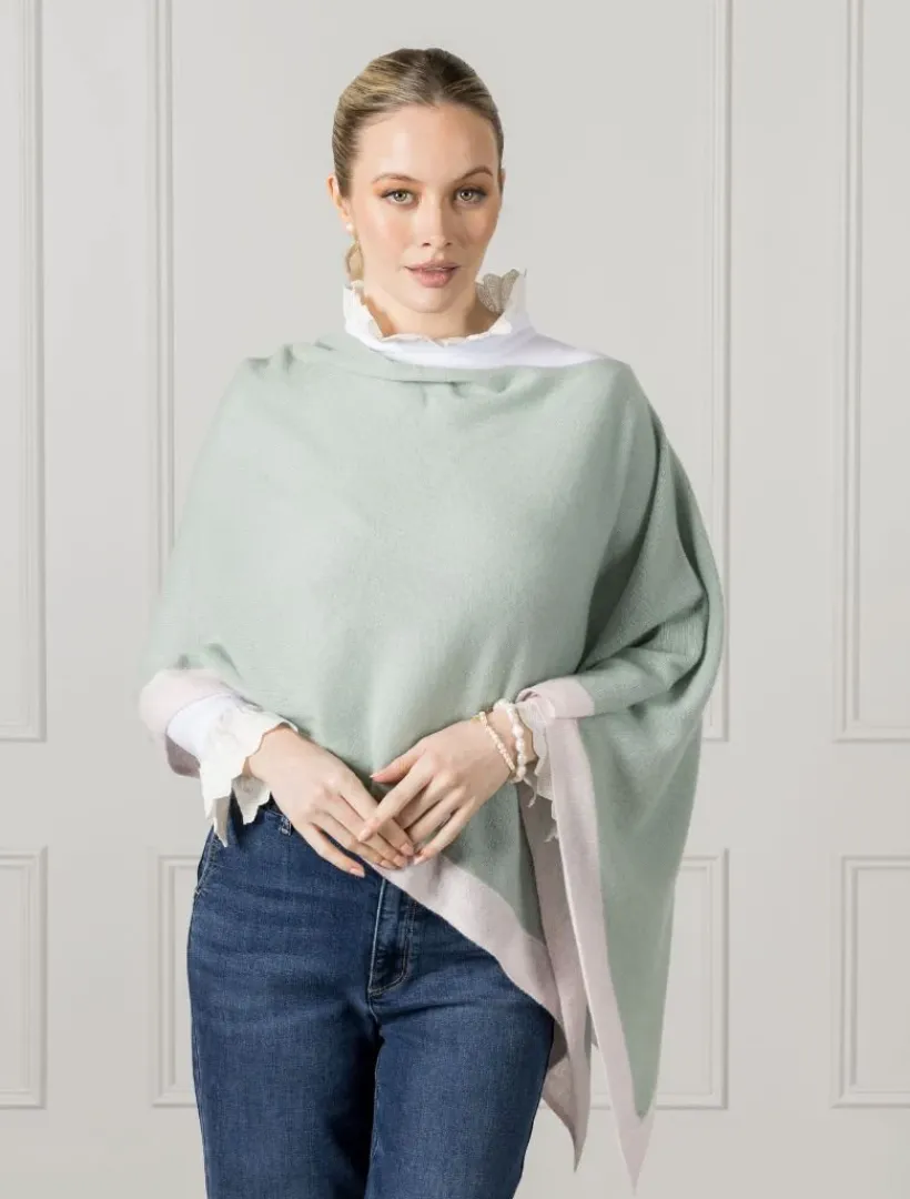 Scarves|Ponchos And Ponchettes*Zjoosh Border Ponchette Sage
