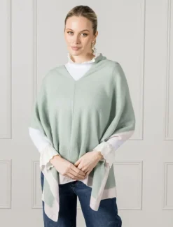 Scarves|Ponchos And Ponchettes*Zjoosh Border Ponchette Sage