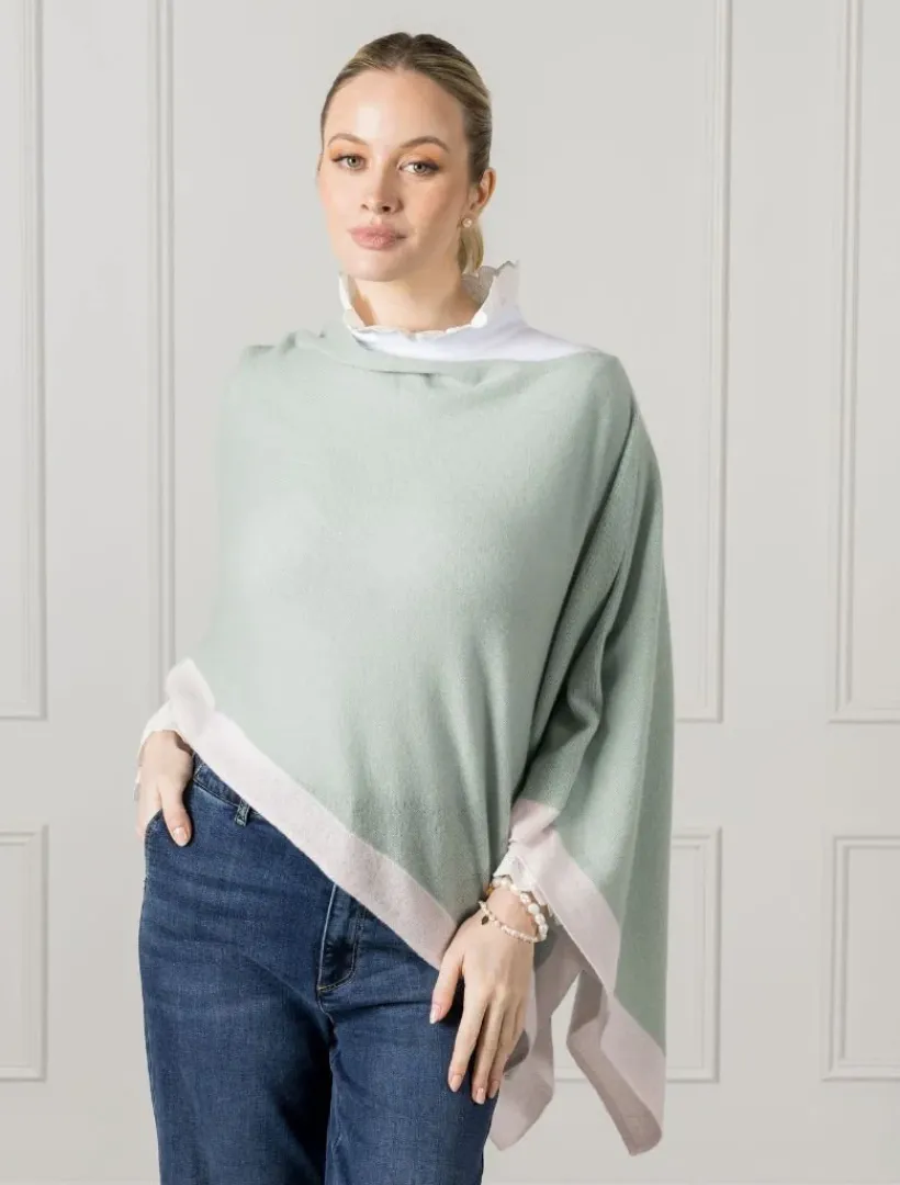 Scarves|Ponchos And Ponchettes*Zjoosh Border Ponchette Sage