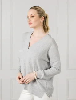 Knits And Jumpers*Zjoosh Boyfriend Cashmere Jumper Grey