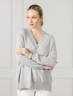Knits And Jumpers*Zjoosh Boyfriend Cashmere Jumper Grey