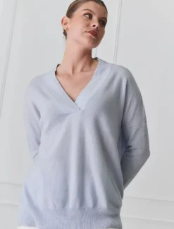 Knits And Jumpers*Zjoosh Boyfriend Cashmere Jumper Pale Blue PaleBlue