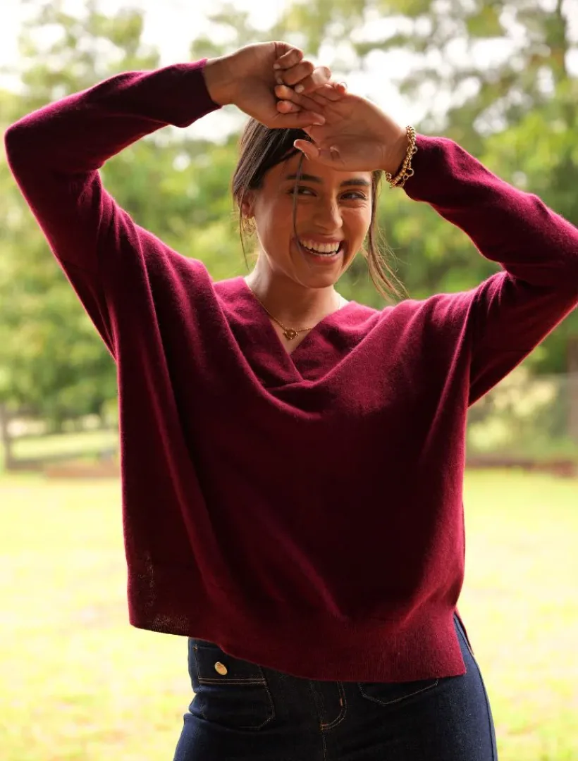 Knits And Jumpers*Zjoosh Boyfriend Cashmere Jumper Pinot