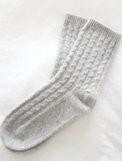Sleep Accessories|Sleep Accessories*Zjoosh Cashmere Cable Knit Bed Socks Grey