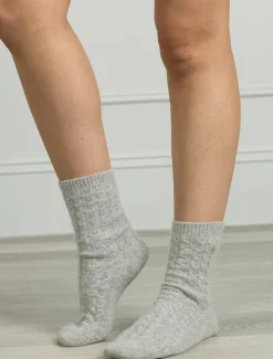 Sleep Accessories|Sleep Accessories*Zjoosh Cashmere Cable Knit Bed Socks Grey