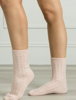 Sleep Accessories|Sleep Accessories*Zjoosh Cashmere Cable Knit Bed Socks Pink