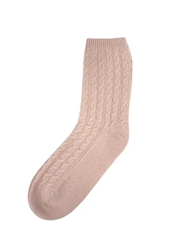 Sleep Accessories|Sleep Accessories*Zjoosh Cashmere Cable Knit Bed Socks Pink