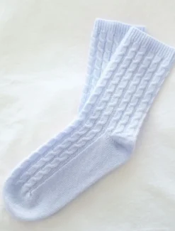 Sleep Accessories|Sleep Accessories*Zjoosh Cashmere Cable Knit Bed Socks Blue