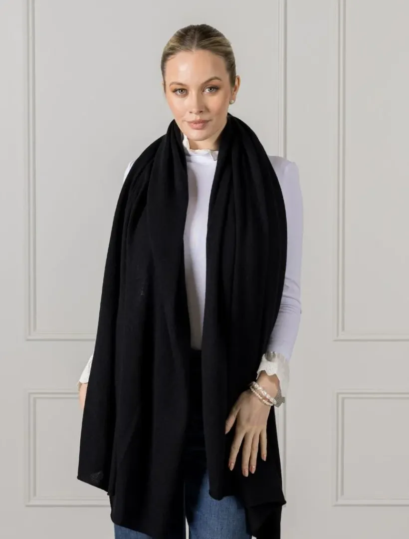 Cashmere Scarves|Scarves*Zjoosh Cashmere Double Width Scarf Black