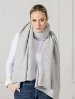 Cashmere Scarves|Scarves*Zjoosh Cashmere Double Width Scarf Grey