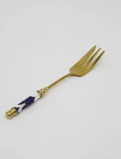 Cutlery & Servers*3rd Party Other Ceramic Blue Arch Tile Pattern Fork Gold