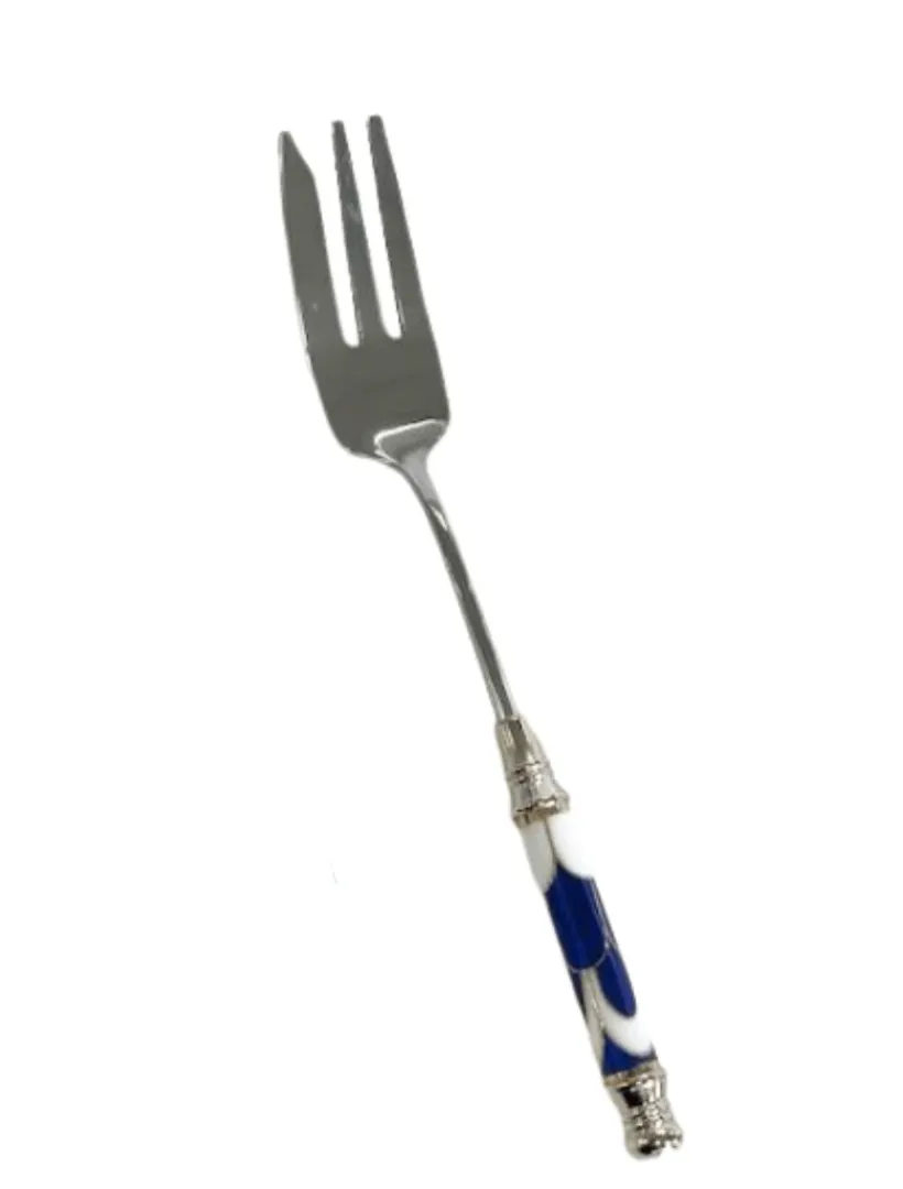 Cutlery & Servers*3rd Party Other Ceramic Blue Arch Tile Pattern Fork Silver