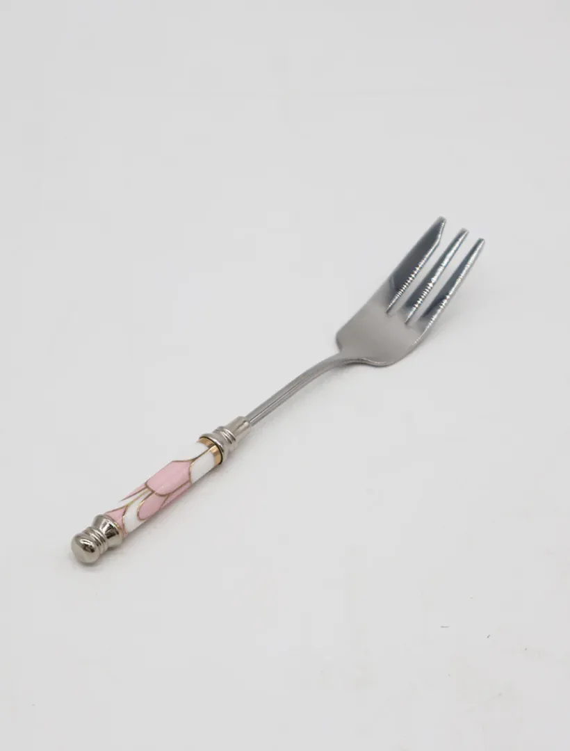 Cutlery & Servers*3rd Party Other Ceramic Pink Arch Tile Pattern Fork Silver