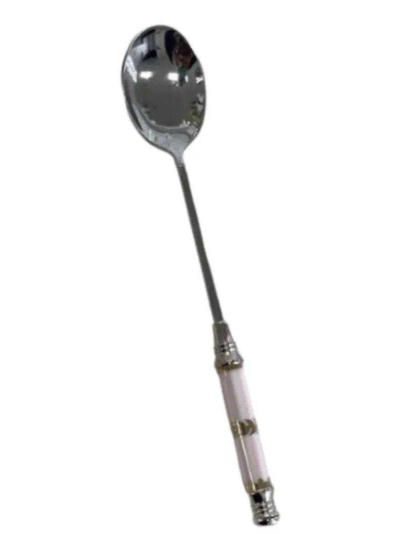 Cutlery & Servers*3rd Party Other Ceramic Pink Stripe Pattern Spoon Silver