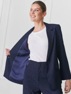 Jackets And Coats*Zjoosh Chalk Stripe Jacket Navy