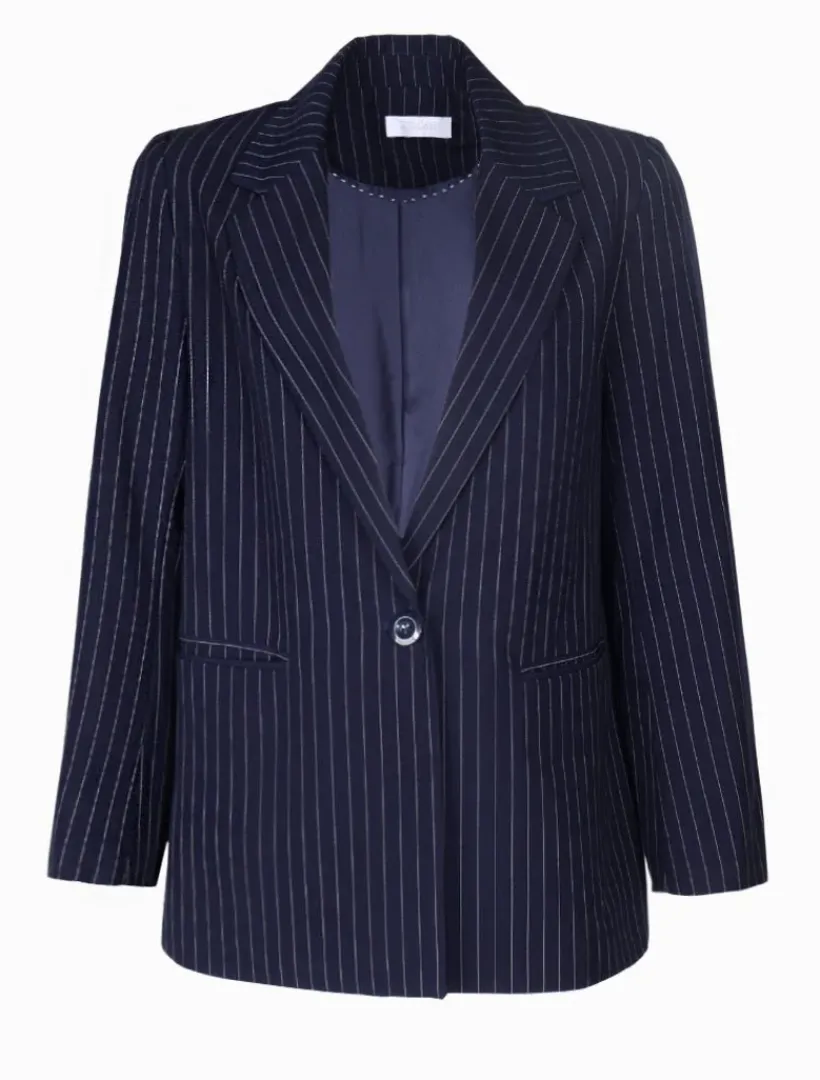 Jackets And Coats*Zjoosh Chalk Stripe Jacket Navy