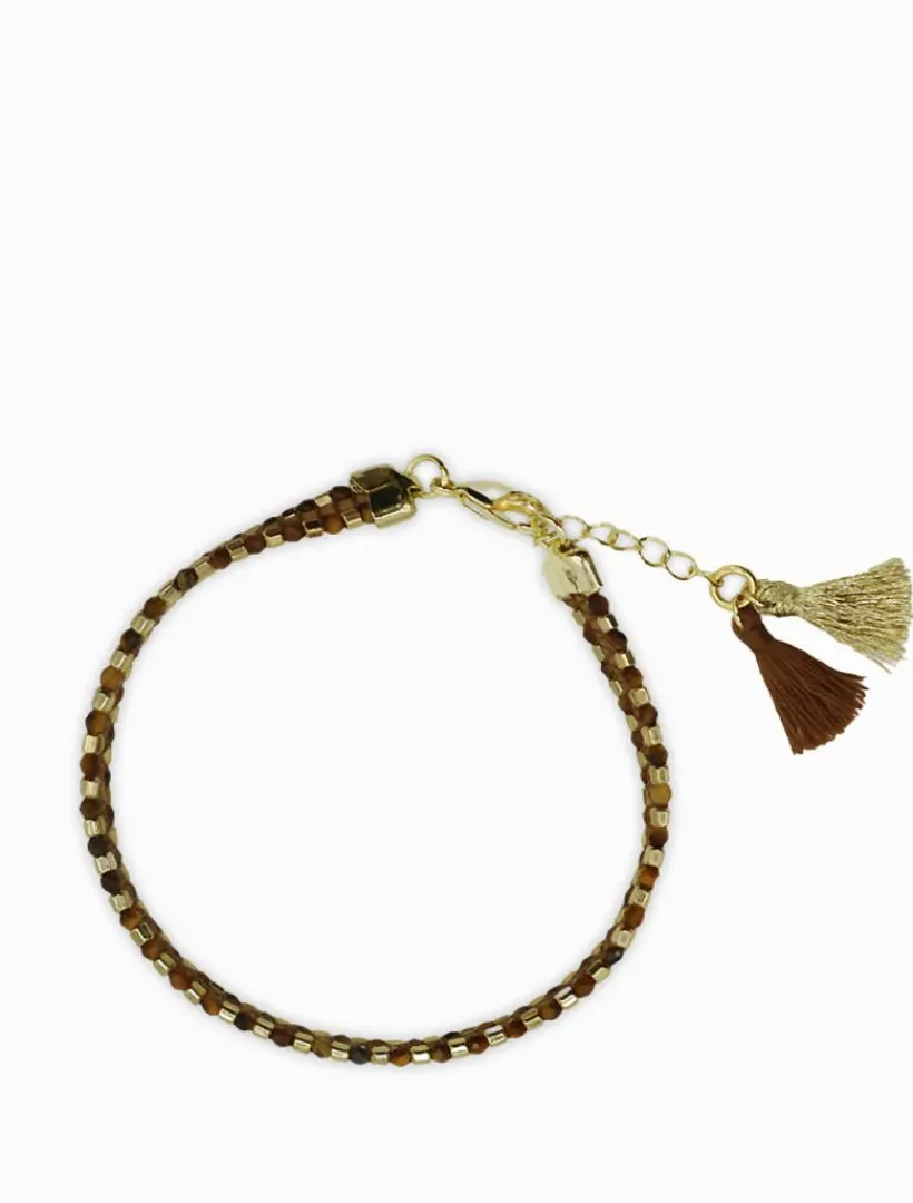 Bangles And Bracelets*Zjoosh Chocolate Beaded Tassel Bracelet