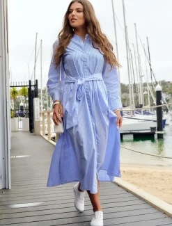 Dresses*Zjoosh Classic Stripe Tea Rose Dress - FINAL SALE Blue