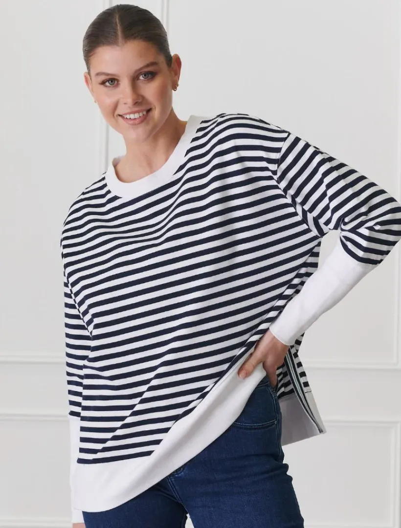 Loungewear|Knits And Jumpers*Zjoosh Claudia Striped Sweatshirt Indigo