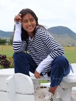 Loungewear|Knits And Jumpers*Zjoosh Claudia Striped Sweatshirt Indigo