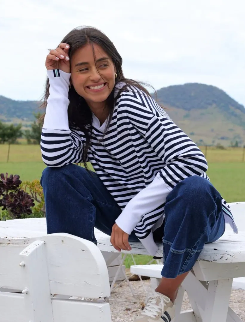 Loungewear|Knits And Jumpers*Zjoosh Claudia Striped Sweatshirt Indigo