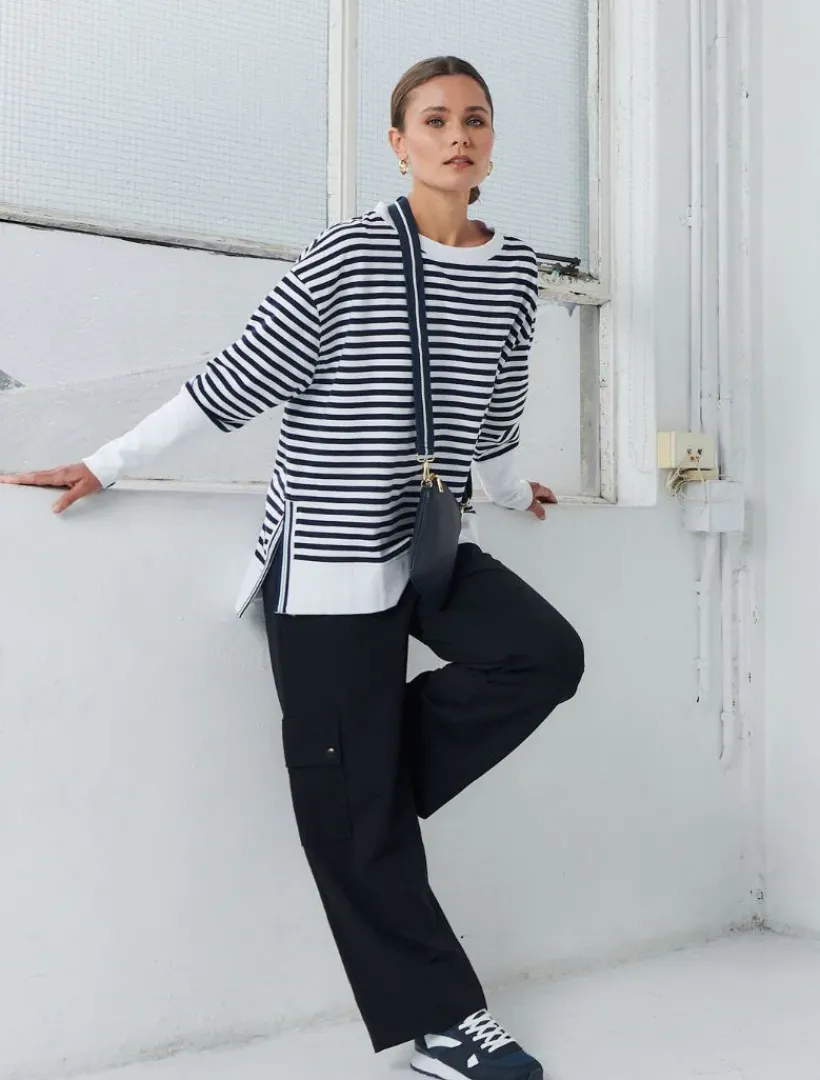 Loungewear|Knits And Jumpers*Zjoosh Claudia Striped Sweatshirt Indigo