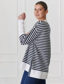 Loungewear|Knits And Jumpers*Zjoosh Claudia Striped Sweatshirt Indigo